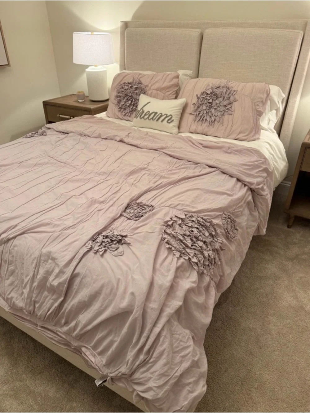 Restoration Hardware Washed Appliqué Fleur Full/Queen Duvet & Pillowcases